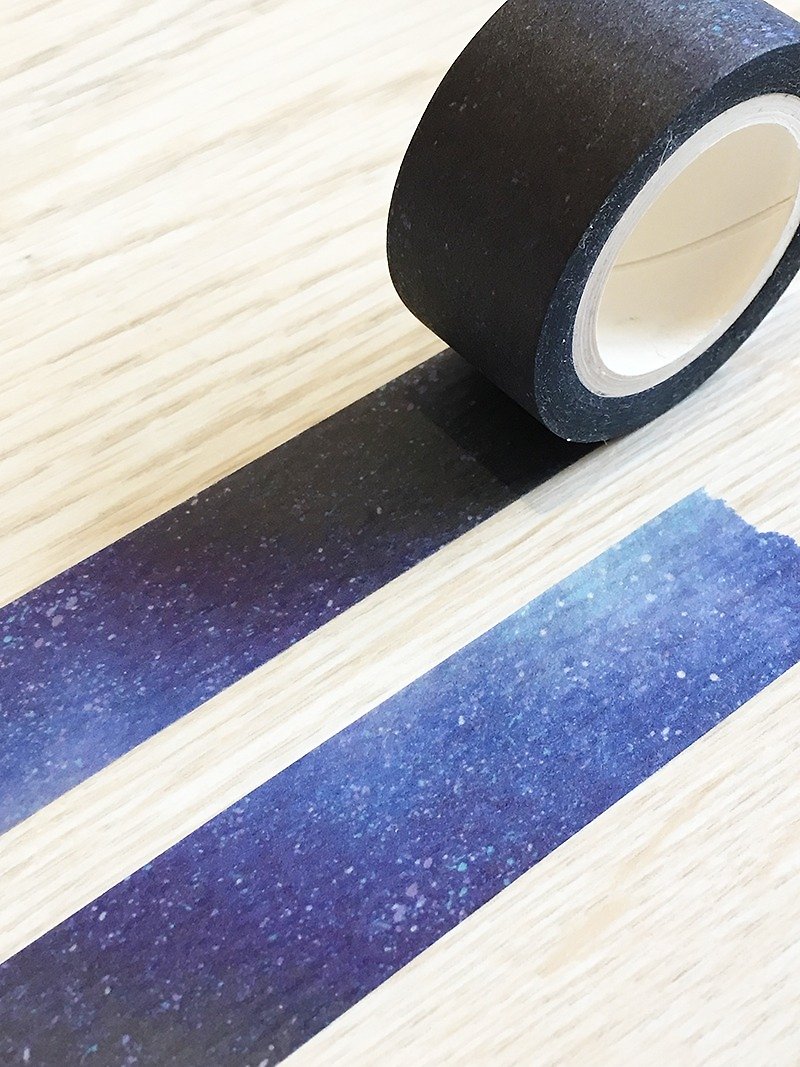 宇宙裡的小秘密 星空銀河紙膠帶-子夜 - 紙膠帶 - 紙 藍色