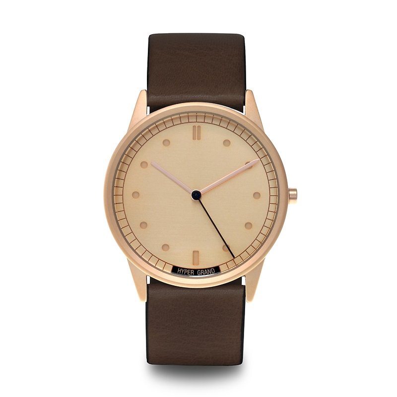 HYPERGRAND - Rose Gold Rose Gold Brown Leather Watch - Women's Watches - Other Materials Brown