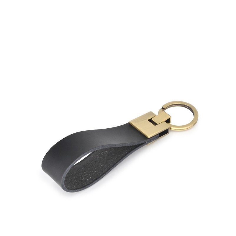 [DOZI leather hand made] bronze retro style leather key ring leather can be freely selected - Other - Genuine Leather Multicolor