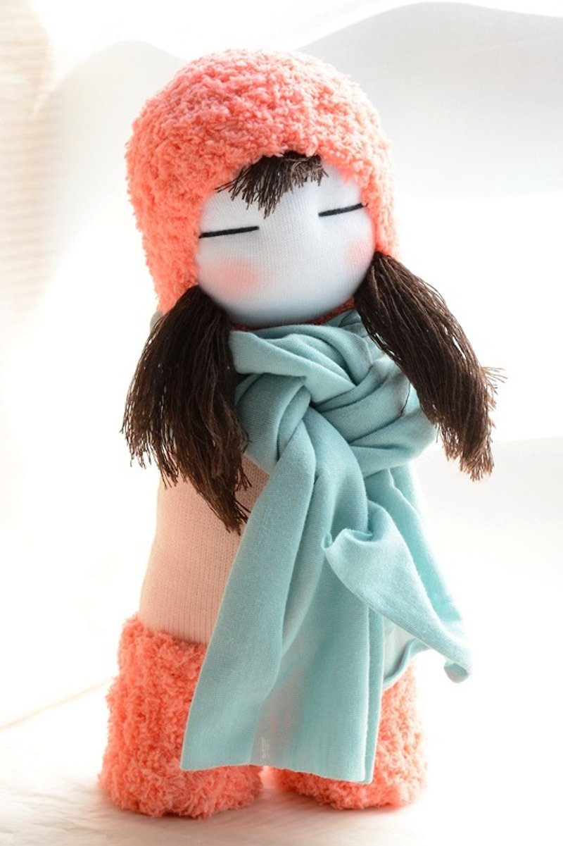 手作り自然風の靴下人形〜チェリーピンクの女の子（彼女は独立して立つことができます） - 人形・フィギュア - コットン・麻 ピンク