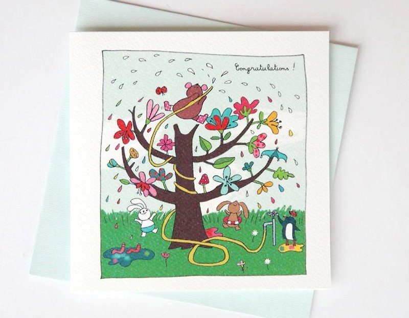 1 set of six tree card - การ์ด/โปสการ์ด - กระดาษ หลากหลายสี