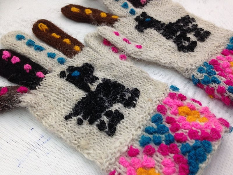 Alpaca 100% wool hand-knit gloves - meters color - ถุงมือ - วัสดุอื่นๆ หลากหลายสี