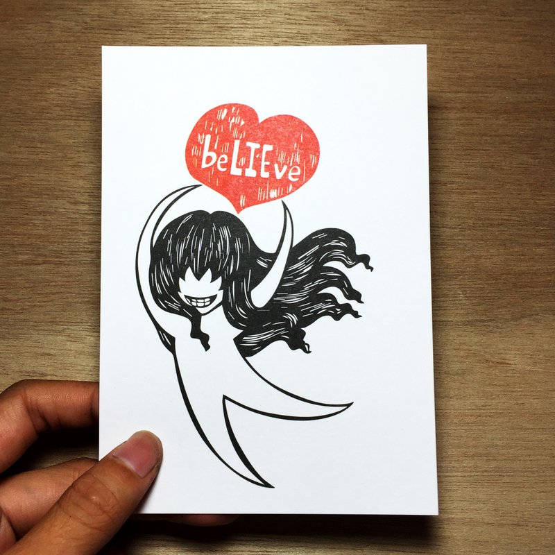 beLIEve postcard - Cards & Postcards - Paper Black