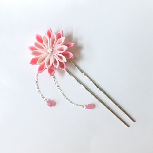 Chrysanthemum night. Hairpin Yaejuku Fine Japanese-style Cloth Flower Hair Ornament