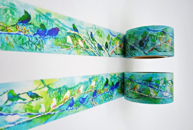 Bonnie painted and paper tape "birds on the branches" RT for the system - Washi Tape - Paper 
