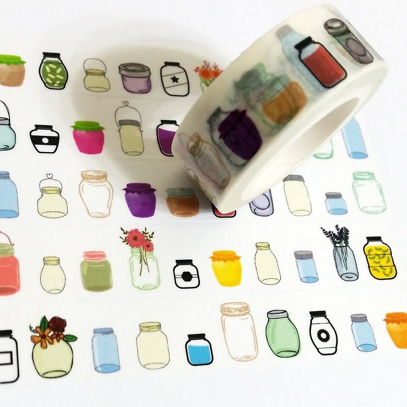 Masking Tape Bottles and Jars - Washi Tape - Paper 