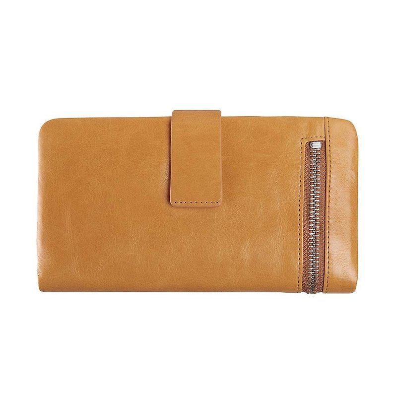 ESTHER Long clip _Tan / camel - Wallets - Genuine Leather Brown