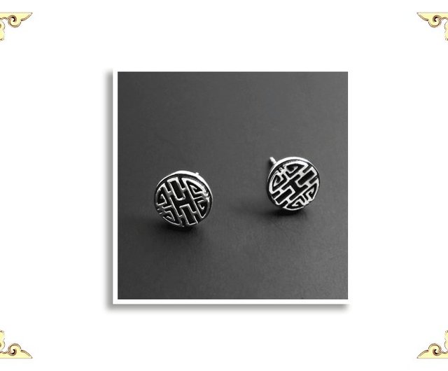 Fu Lu Shou Xi シリーズ: <0xE5><0x9B><0x9B>ワード イヤリング