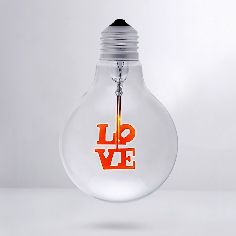 DarkSteve - Simple LOVE - Vintage Light Bulb - Edison Style G80 E26 Screw Filament Decorative Light Bulbs #1 Unique Gift - โคมไฟ - แก้ว สีแดง