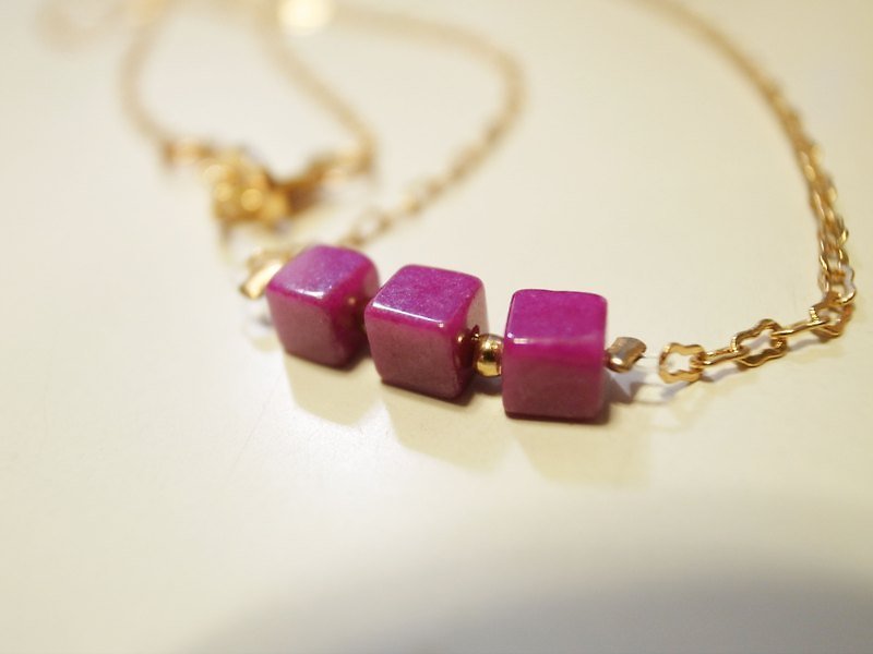 Purple Peach Cube Necklace - Earrings & Clip-ons - Other Materials Purple