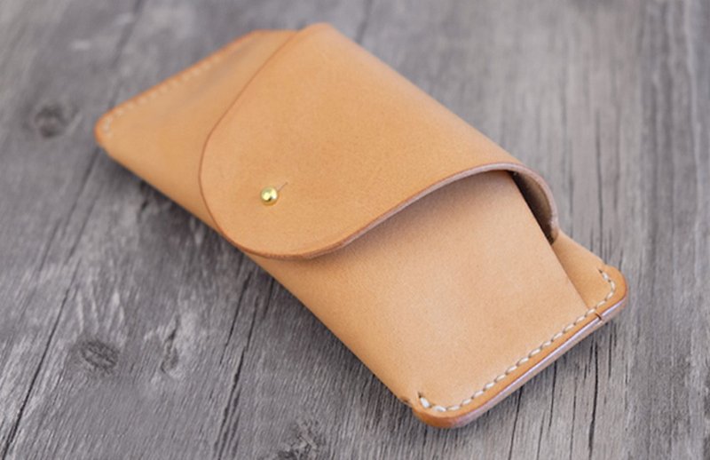 Handmade vegetable tanned leather glasses case - Other - Genuine Leather Gold