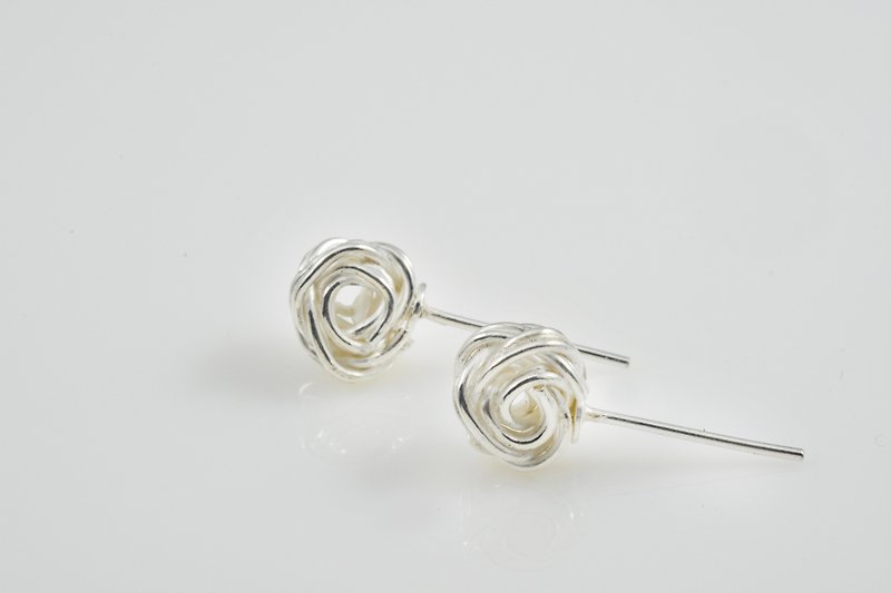 Handmade Silver Earrings Series-Sweet - ต่างหู - โลหะ สีเทา