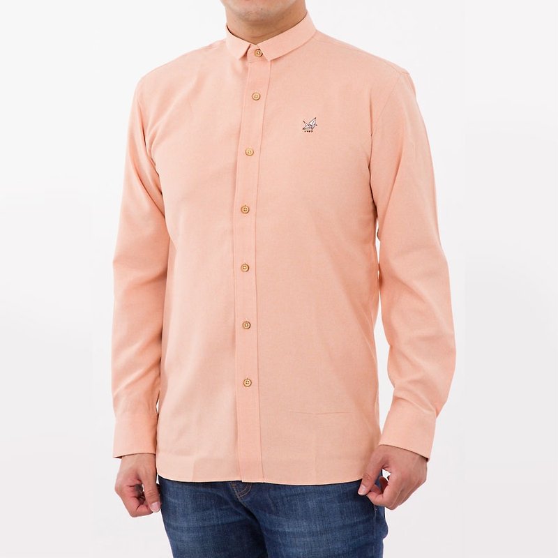 Men shirt: Straight-Small collar - Men's Shirts - Other Materials Orange
