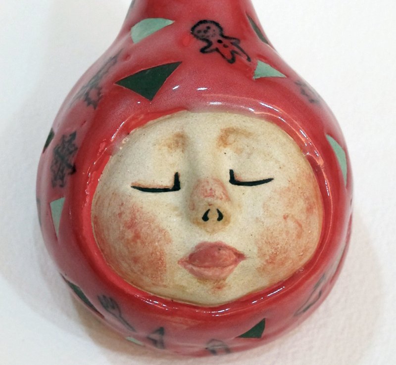 下意識表情【ㄌㄩㄝ ㄌㄩㄝ聖誕節來了】//聖誕限定款壁飾!!!(附螺絲釘) - 花瓶/花器 - 其他材質 紅色