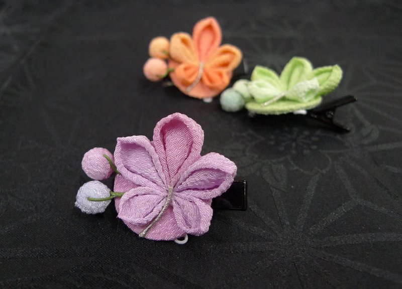 [If] [autumn] Sang Xiaofeng fine late season zu ma-days style cloth flower hair accessories / small hairpin - เครื่องประดับผม - วัสดุอื่นๆ สีส้ม