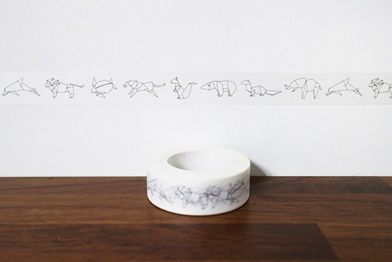 Maotu-paper tape (origami animals) - Washi Tape - Paper White