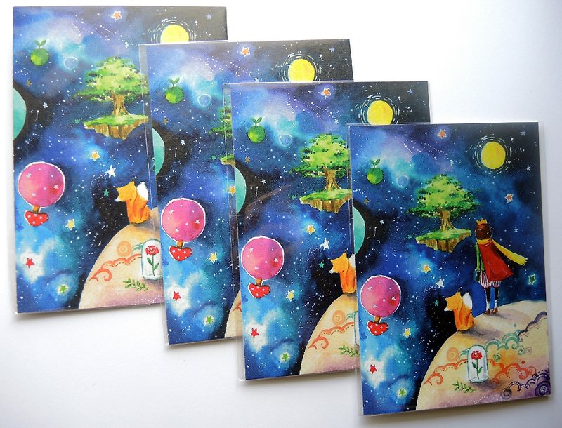小王子與宇宙明信片(4張) - การ์ด/โปสการ์ด - กระดาษ 