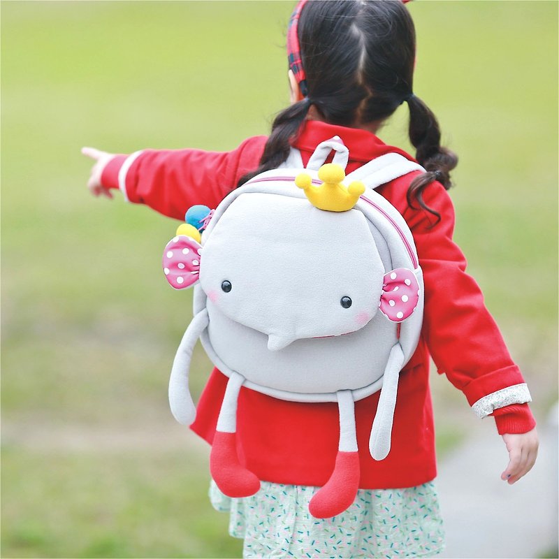 Balloon-Kids Backpack-Crown Elephant - กระเป๋าเป้สะพายหลัง - วัสดุอื่นๆ สีเทา