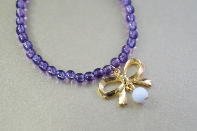 Natural Semi-Gemstone Amethyst Bracelet - Bracelets - Semi-Precious Stones Purple