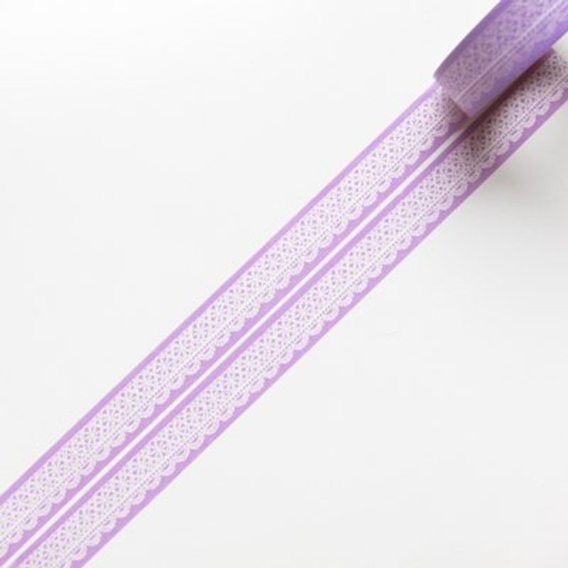 Aimez le style 和紙膠帶 (00965 古董蕾絲-紫色) - 紙膠帶 - 紙 紫色