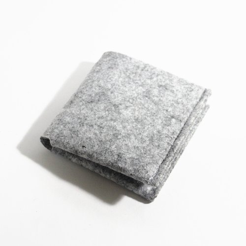 Special Offer - wool felt wool felt extremely short clip wallet / Light Heather Grey