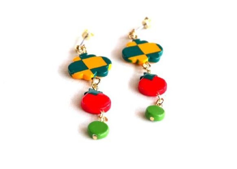 Vegetable Market earrings - ต่างหู - พลาสติก หลากหลายสี
