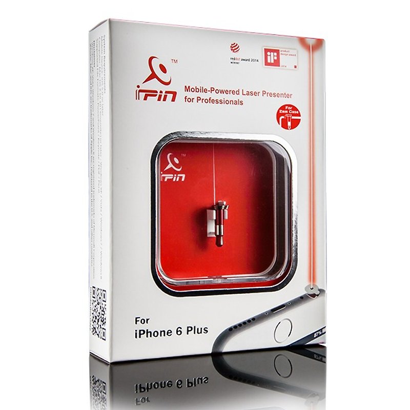 iPin 手機專用 雷射簡報器 iPhone  全系列適用 加長版 - 手機殼/手機套 - 其他金屬 紅色