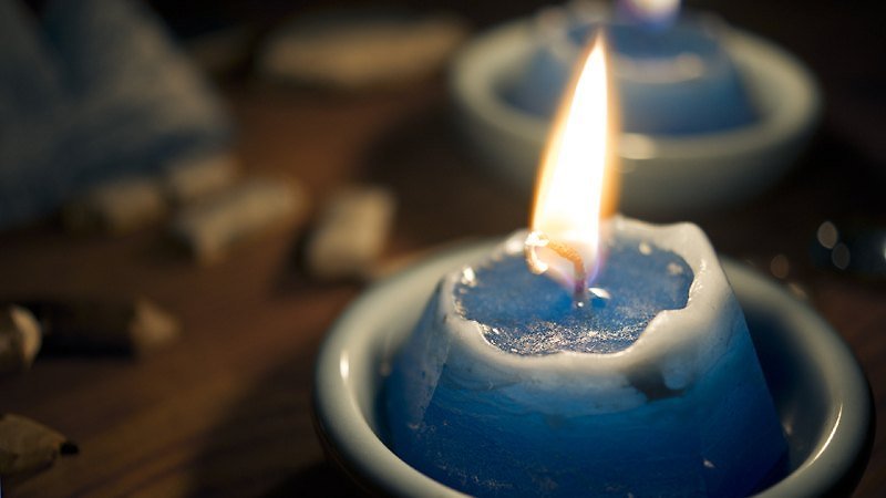 蠟 香氛蠟燭/燭台 藍色 - 小山金箔蠟燭 ▲ 冰山