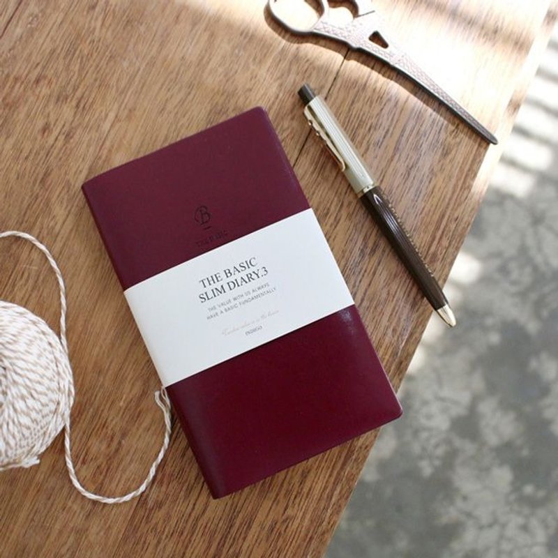 Dessin x indigo- PDA calendar -The basic leather carry this Zhou (without limitation) V3- burgundy (liver red), IDG07492 - Notebooks & Journals - Paper Red