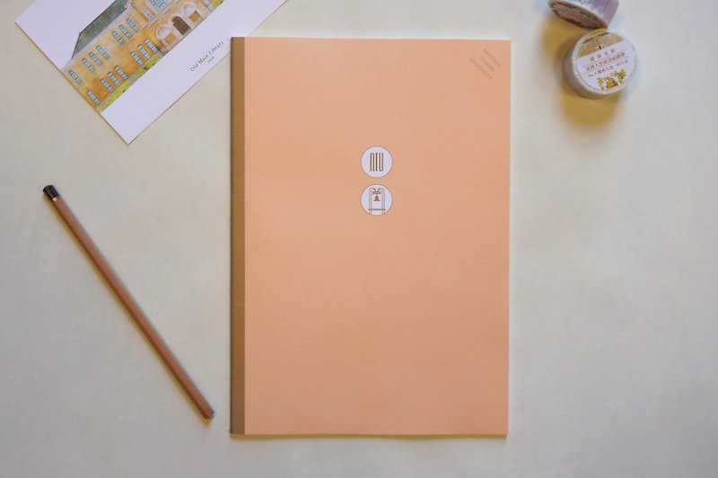 Taiwan University colorful B5 notebook Fu clock x blank dot orange - สมุดบันทึก/สมุดปฏิทิน - กระดาษ สีส้ม