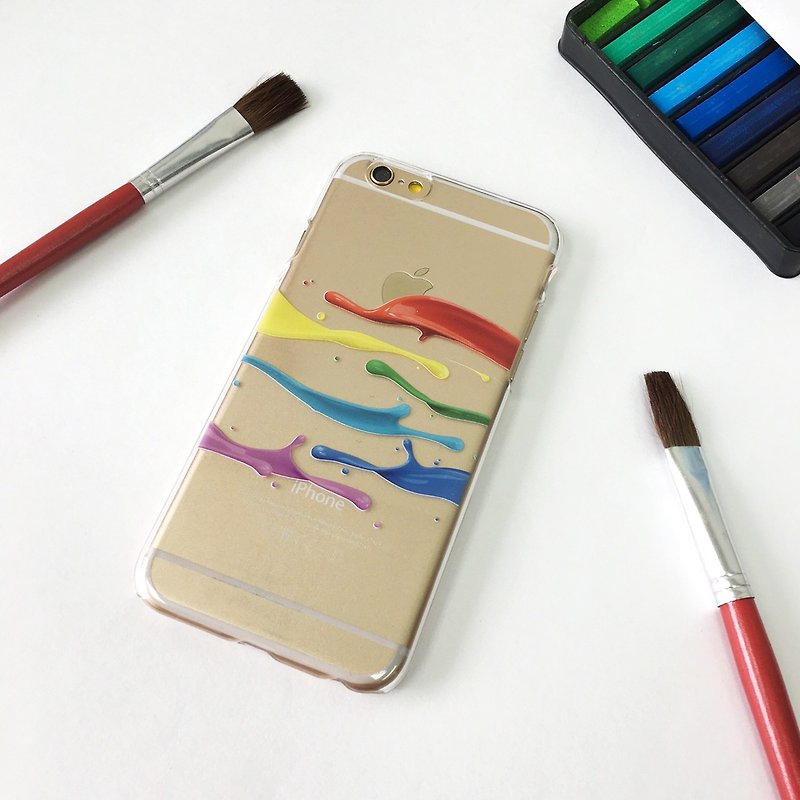 香港原創設計 彩色油漆圖案  iPhone X,  iPhone 8,  iPhone 8 Plus, iPhone 7, iPhone 7 Plus, iphone 6/6S , iphone 6/6S PLUS, Samsung Galaxy Note 7 透明手機殼 - 其他 - 塑膠 