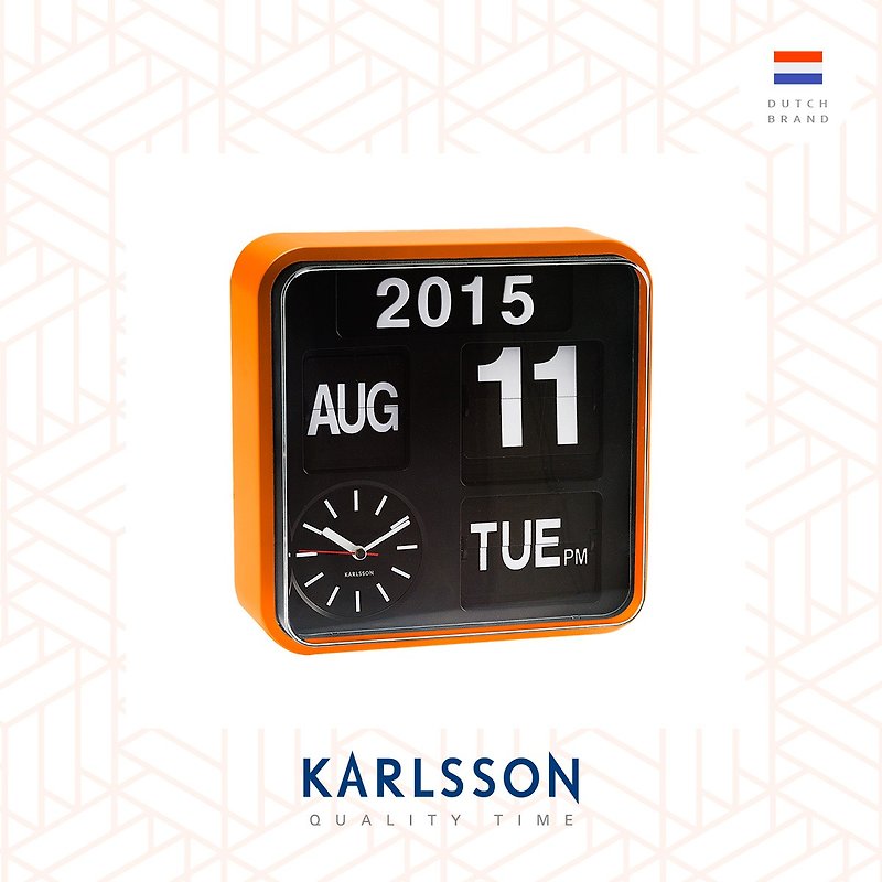 Karlsson 24.5cm Flip wall/table clock Orange/Black - นาฬิกา - พลาสติก สีส้ม