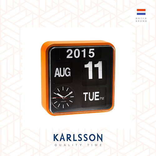 Ur Lifestyle 荷蘭Karlsson 24.5cm Flip wall/table clock Orange/Black