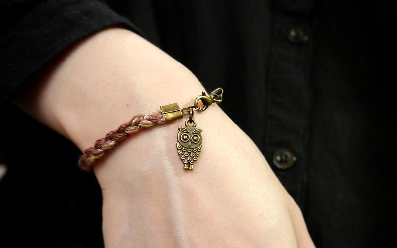 Light you up Owl bracelet in the forest - Bracelets - Other Metals Brown