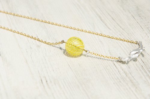 / Simplicity / French rotating glass ball necklace-Happy Blue Bird
