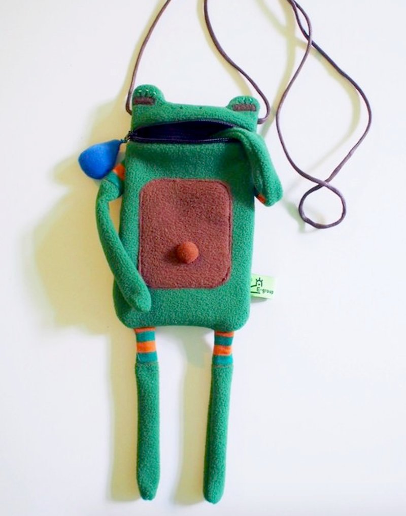 E*group saliva bag dark green belly button iphone mobile phone bag frog - อื่นๆ - วัสดุอื่นๆ สีเขียว