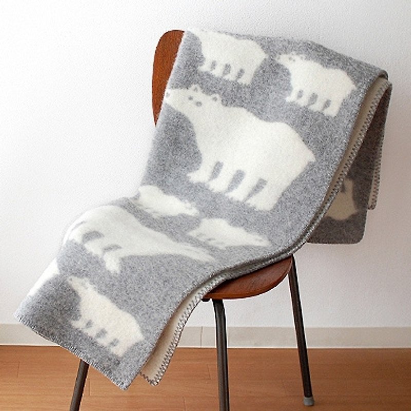 Exchanging gifts] [Sweden Klippan nationals warm blanket - gray bear - ผ้าห่ม - ขนแกะ สีเทา