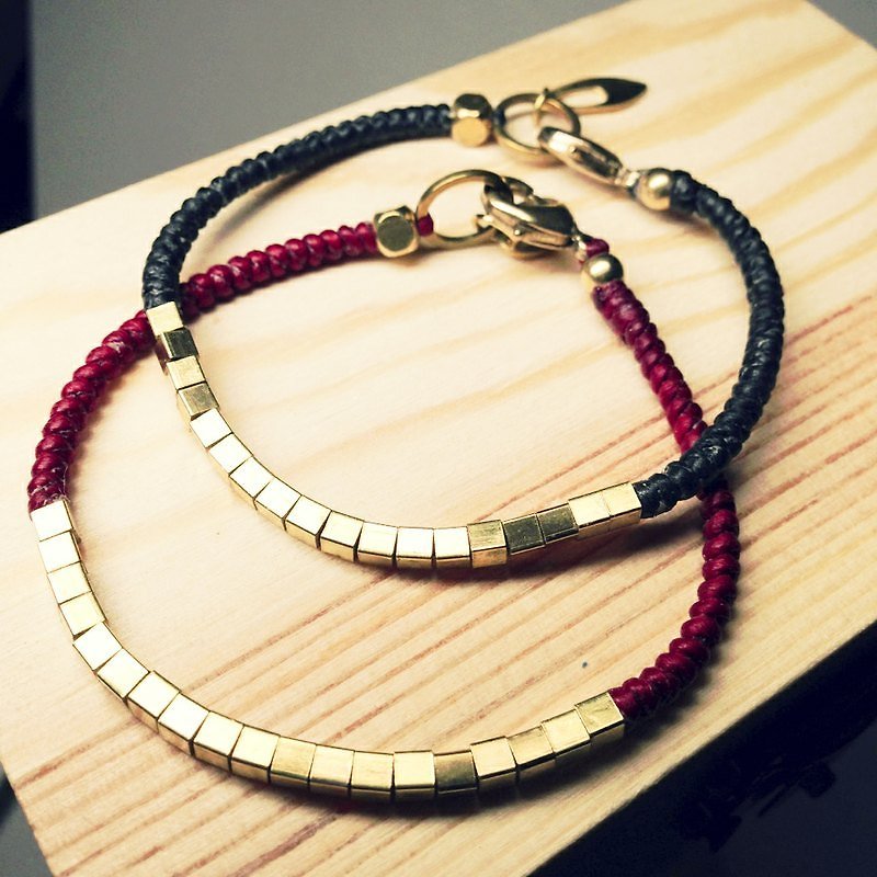 Dream of BRIC. Wax Bronze wire bracelet ◆◆ Sugar Nok ◆◆ - Bracelets - Waterproof Material Red