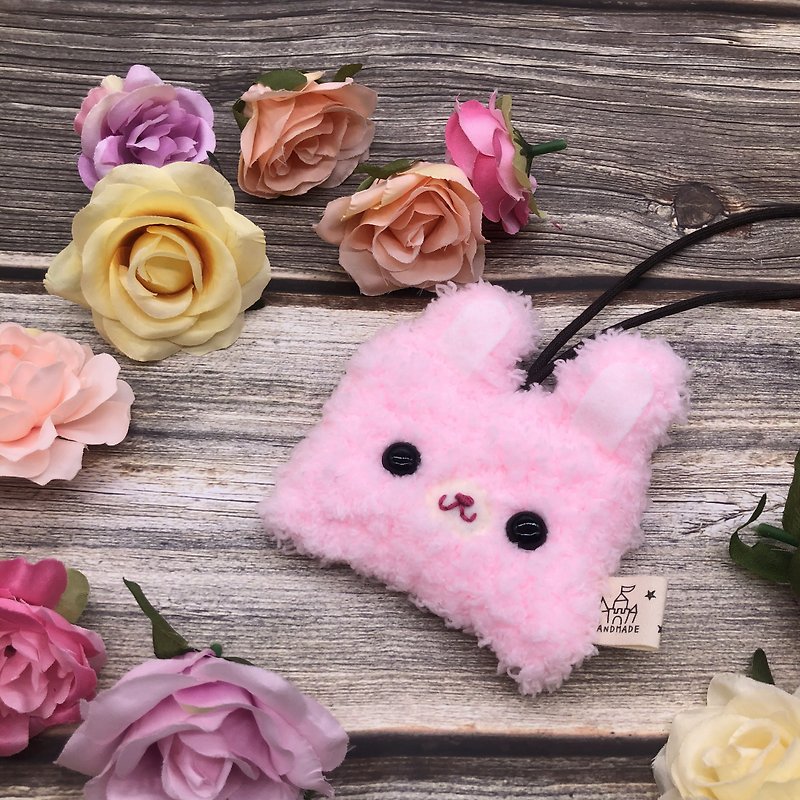 Babe Rabbit-Knitted Woolen Yarn Card Holder Card Holder Ticket Holder Square Card Holder - ID & Badge Holders - Other Materials Pink