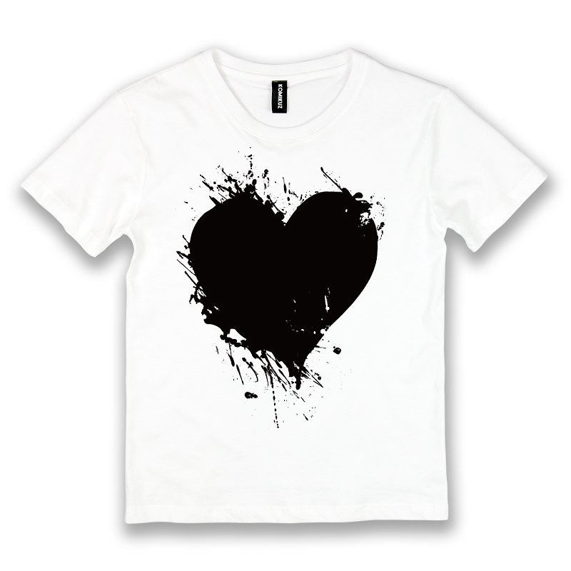 Happy Valentine's Day - Love splash printing TEE - White - Women's T-Shirts - Other Materials White