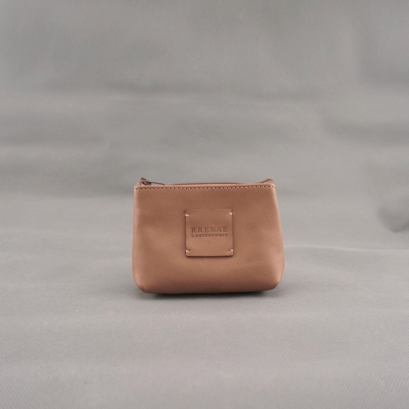 Zipper 零錢包．奶茶色 / 皮革 / RRENAE Leatherware - 零錢包/小錢包 - 真皮 卡其色