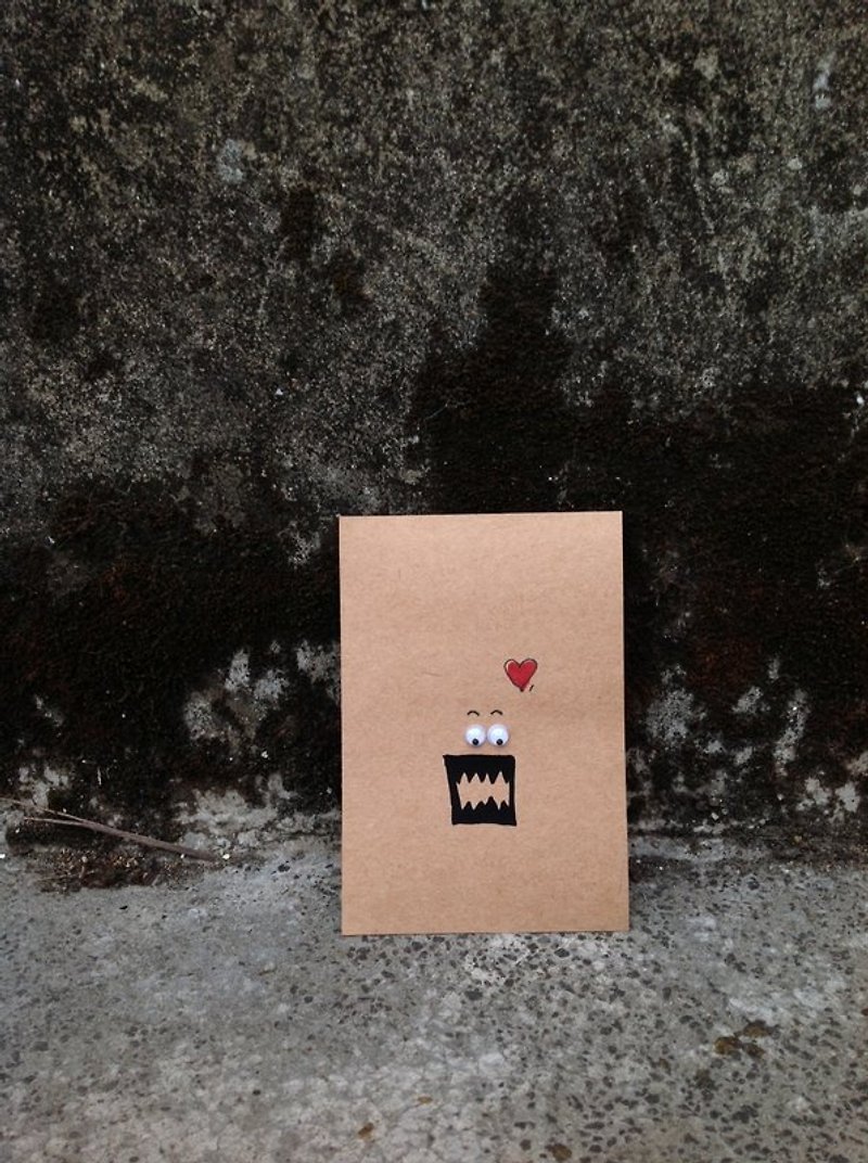 情人節手工明信片—一見鍾情的眼睛 - 心意卡/卡片 - 紙 咖啡色