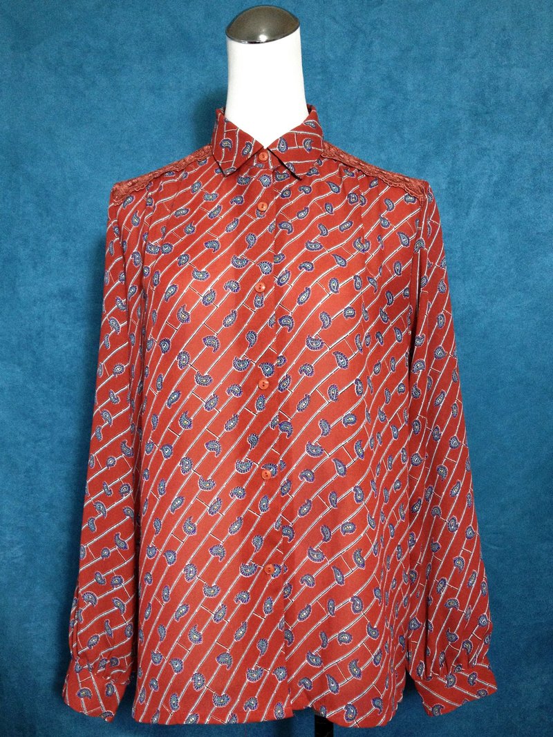 VINTAGEバック海外ピンポンヴィンテージ[ヴィンテージシャツ/日本オレンジトーテムレースヴィンテージシャツ] - シャツ・ブラウス - その他の素材 オレンジ