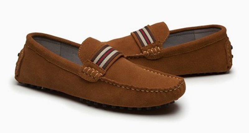 英倫風格 麂皮樂福豆豆鞋 LOAFERS  土黃(當日出貨) - Men's Casual Shoes - Genuine Leather Brown