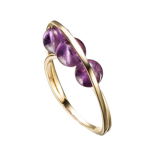Majade Jewelry Design 紫水晶戒指 紫色珠寶黃金戒指 清新金飾女戒 訂婚戒指 紫晶金戒指