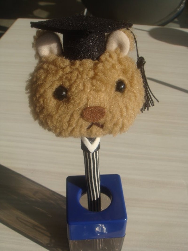 Graduate bear / tutu bachelor costume styling pen│abbiesee gift shop - กล่องใส่ปากกา - วัสดุอื่นๆ สีดำ