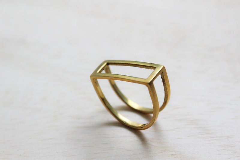 D字母雙戴黃銅戒指 - 戒指 - 其他材質 金色