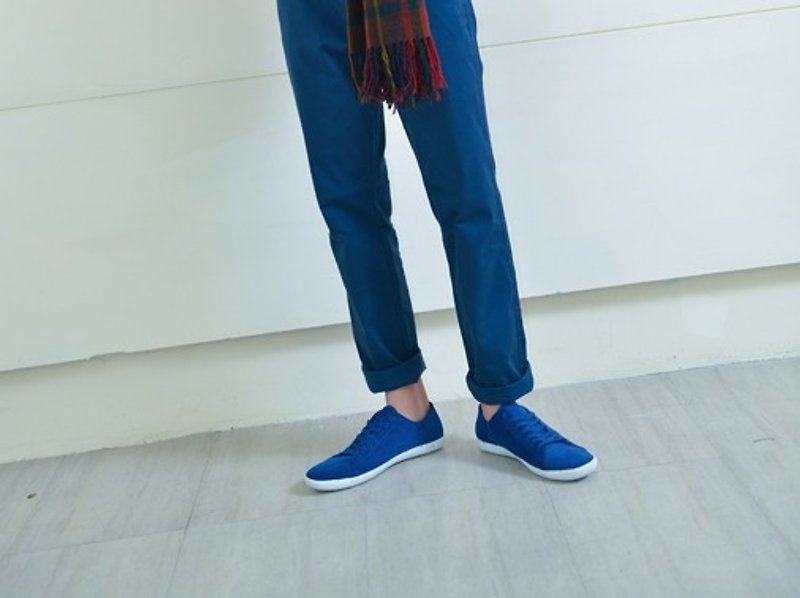 FYE法國環保鞋  寶藍色 日本超纖環保休閒鞋 (再回收概念,耐穿,不會分解) 男生款---舒適‧簡約。 - 男款牛津鞋 - 其他材質 藍色