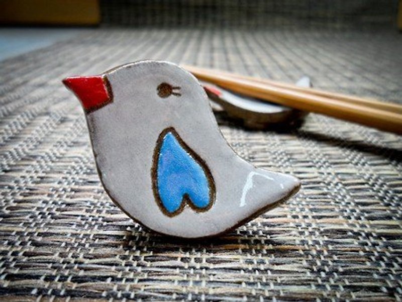 Happy Bird ✖ chopsticks holder - Pottery & Ceramics - Other Materials Red