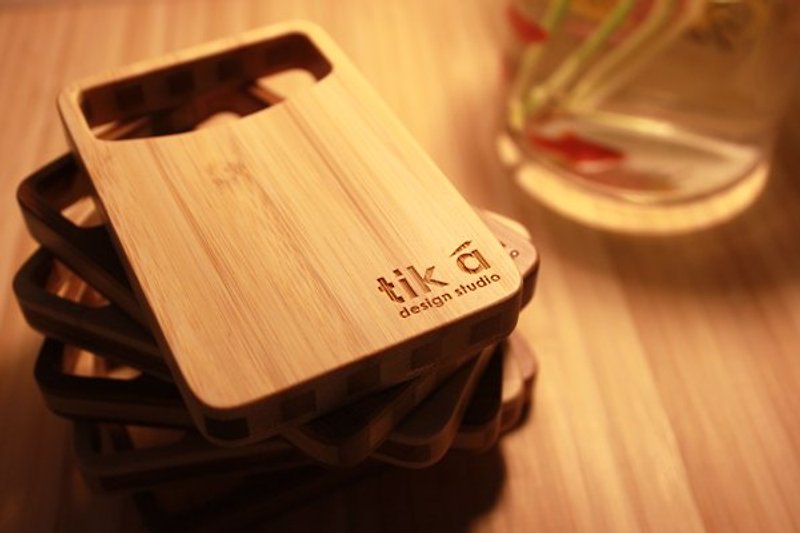 Spike _ box (card case) plain handmade limited edition in Taiwan - Card Holders & Cases - Bamboo Brown